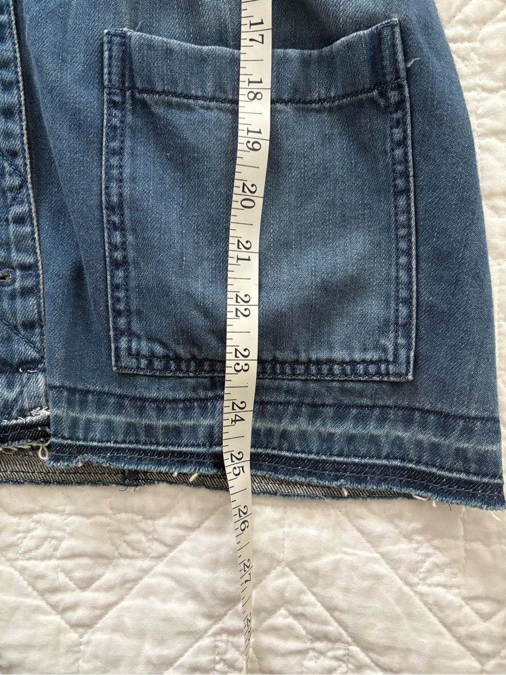 J. Jill Petite Small Blue Denim Button-Front Jacket - Picture 4 of 6
